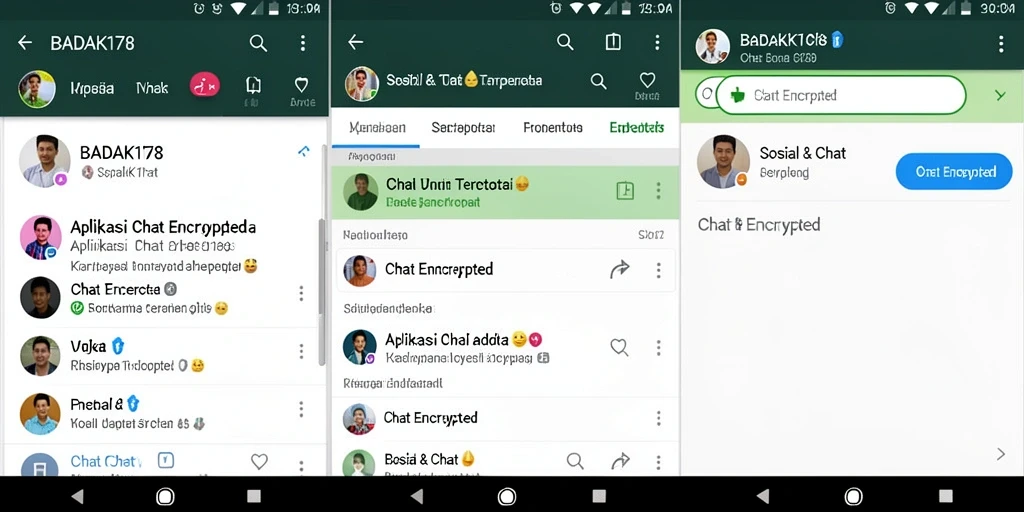 Antarmuka pengguna BADAK178 yang modern dan aman untuk chatting.
