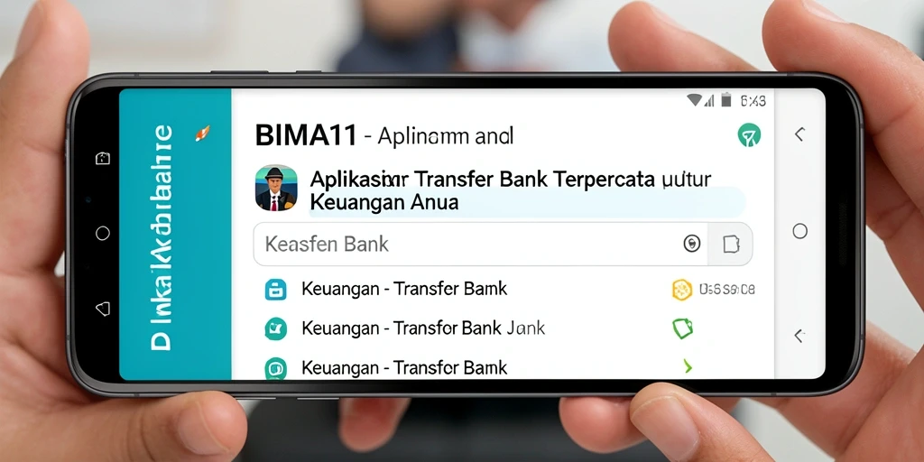 Tampilan antarmuka BIMA11 yang intuitive untuk transfer bank.