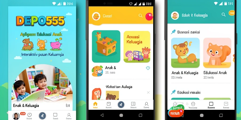 Antarmuka menarik dari aplikasi Edukasi Anak DEPO555.