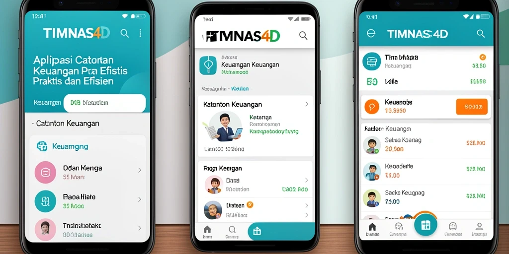 Antarmuka aplikasi TIMNAS4D menampilkan catatan keuangan yang rapi dan informatif.